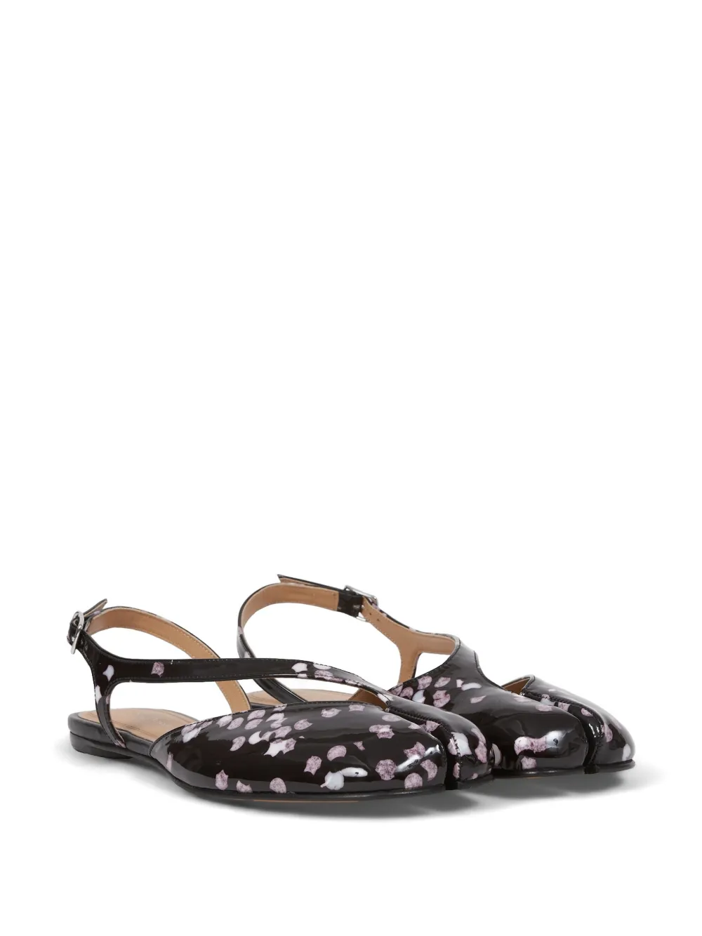 Maison Margiela confetti-print tabi-toe flat sandals Zwart