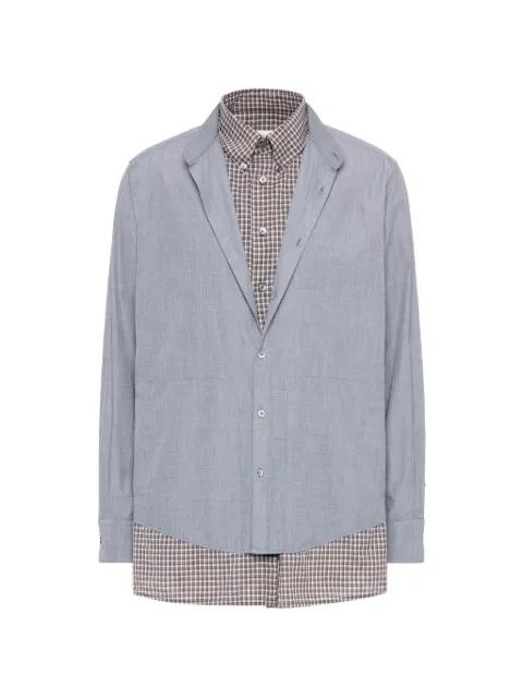 Maison Margiela camisa con doble capa y motivo de cuadros