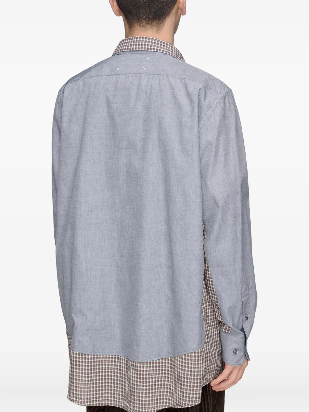 Maison Margiela Geruit overhemd met dubbele laag Grijs