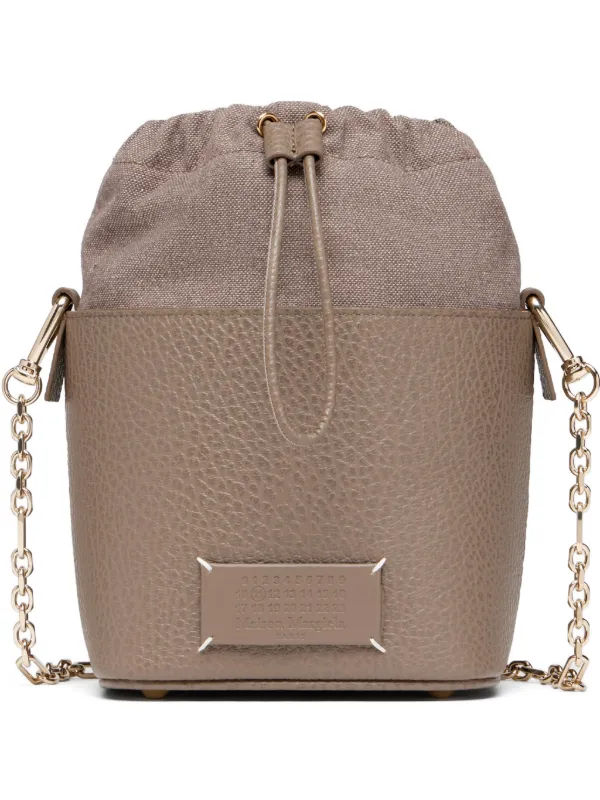 Maison Margiela 5AC Grainy Leather Bucket Bag in Neutrals