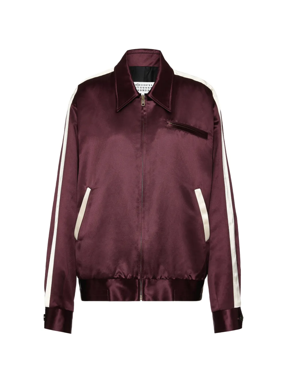 Maison Margiela stripe-detail satin bomber jacket - Purple
