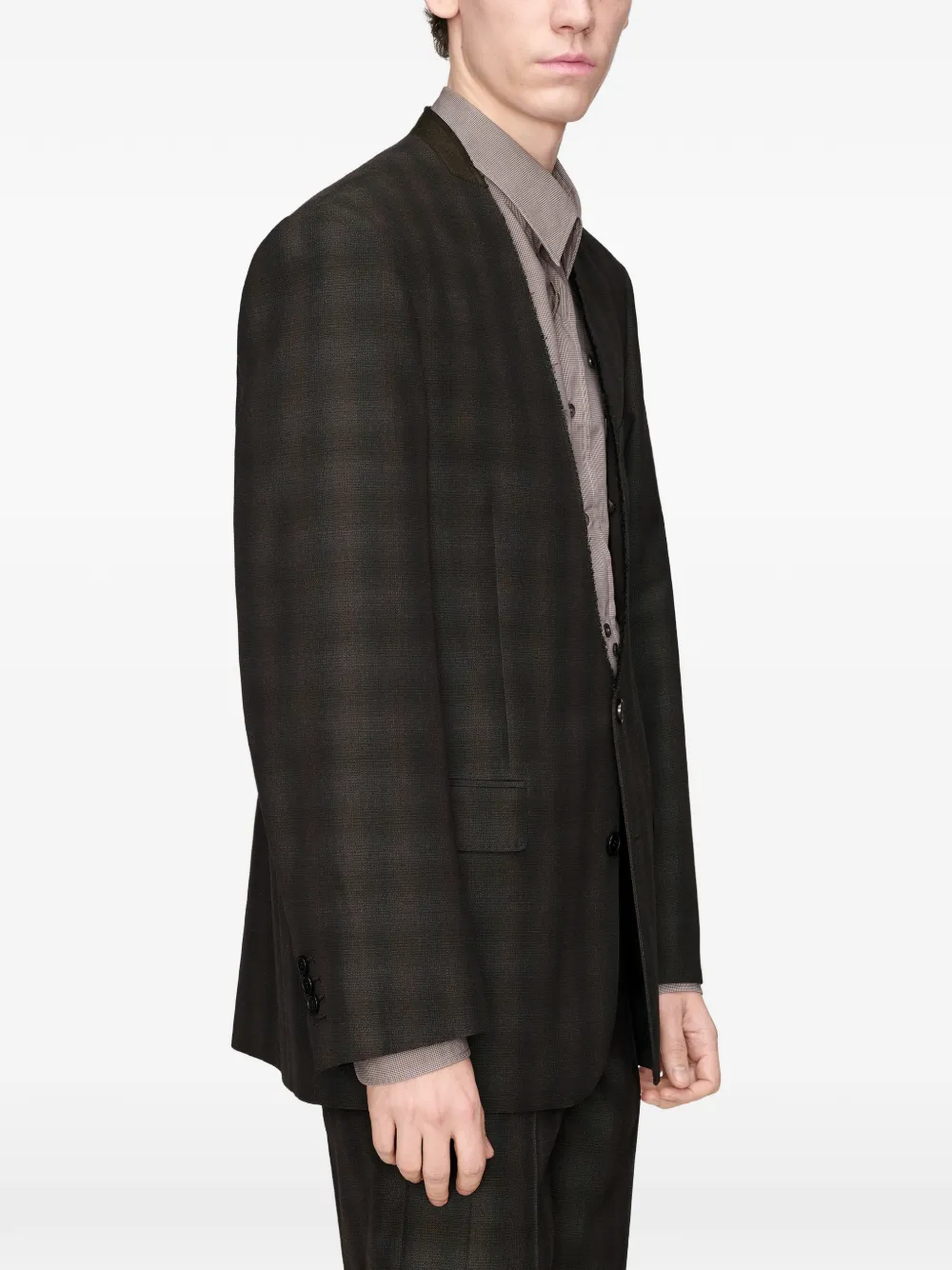 Maison Margiela Blazer met enkele rij knopen Bruin
