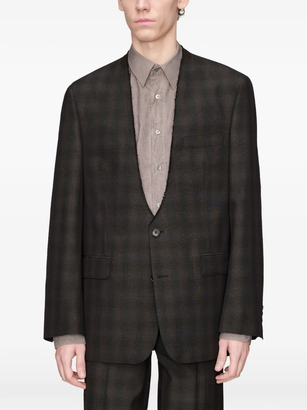 Maison Margiela Blazer met enkele rij knopen Bruin