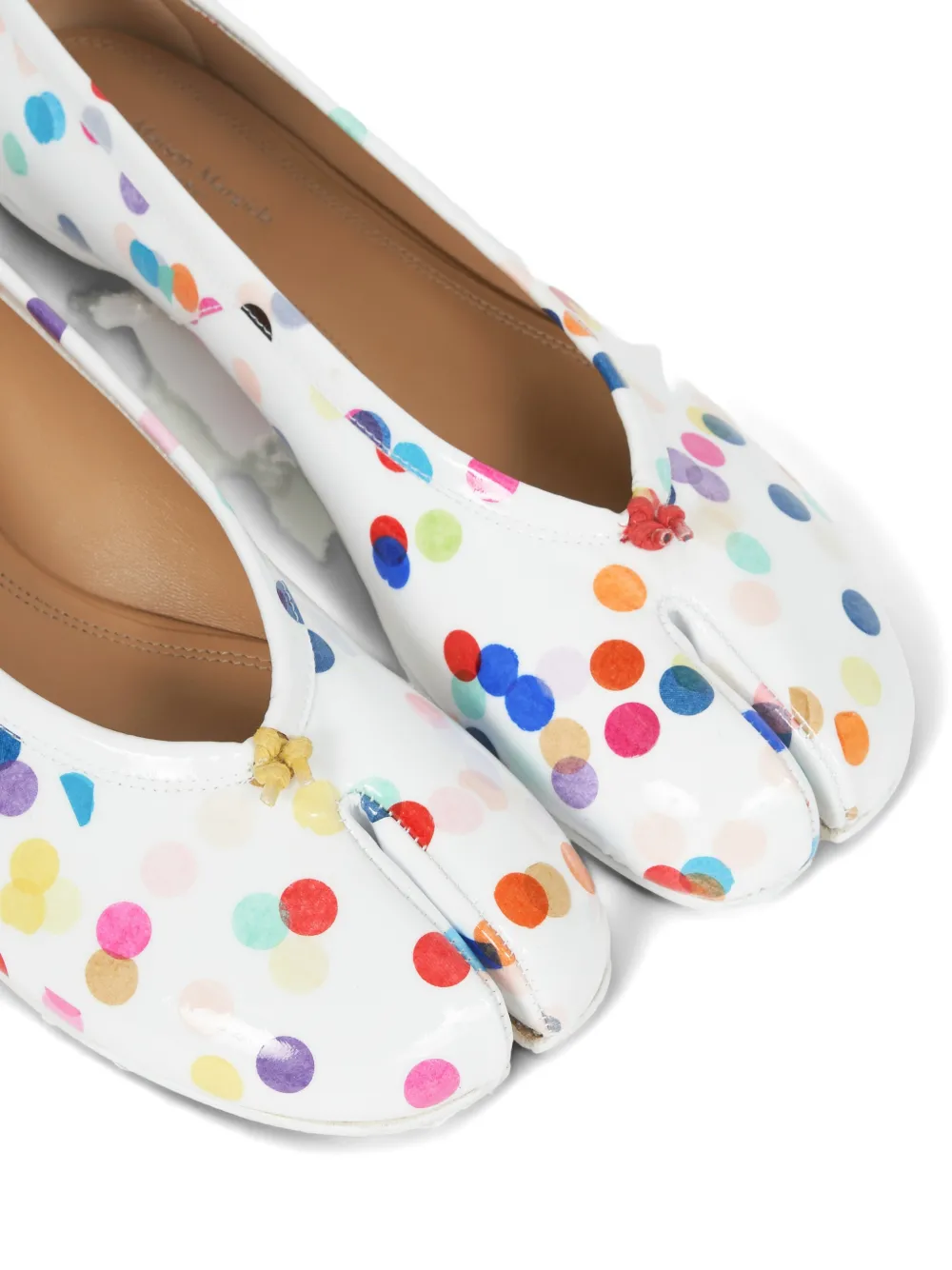 Maison Margiela confetti-print tabi-toe ballet flats Wit