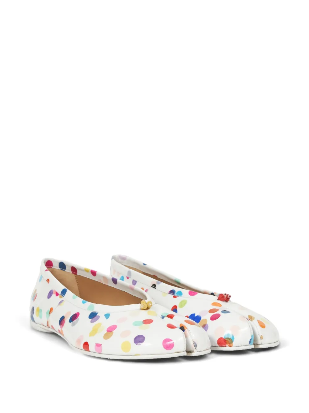 Maison Margiela confetti-print tabi-toe ballet flats Wit