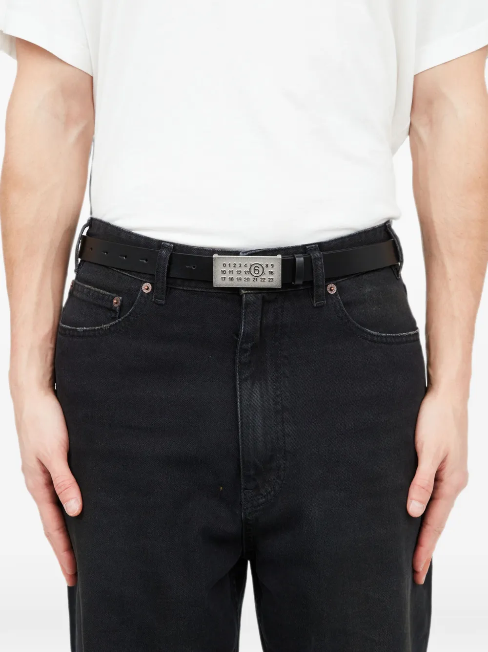 MM6 Maison Margiela Riem met plakkaat Zwart