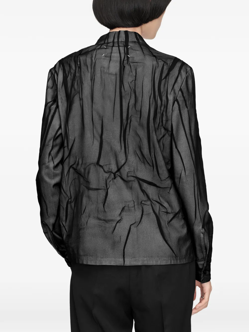 Maison Margiela Gelaagde gekreukte blouse Zwart