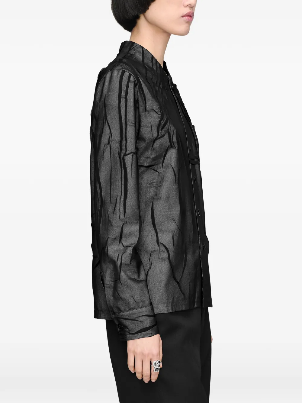 Maison Margiela Gelaagde gekreukte blouse Zwart