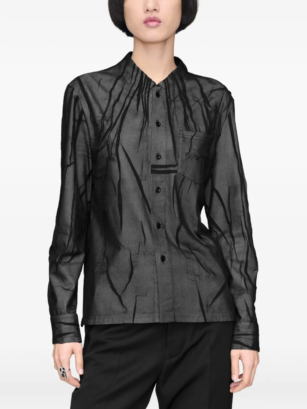 Maison Margiela Gelaagde gekreukte blouse Zwart
