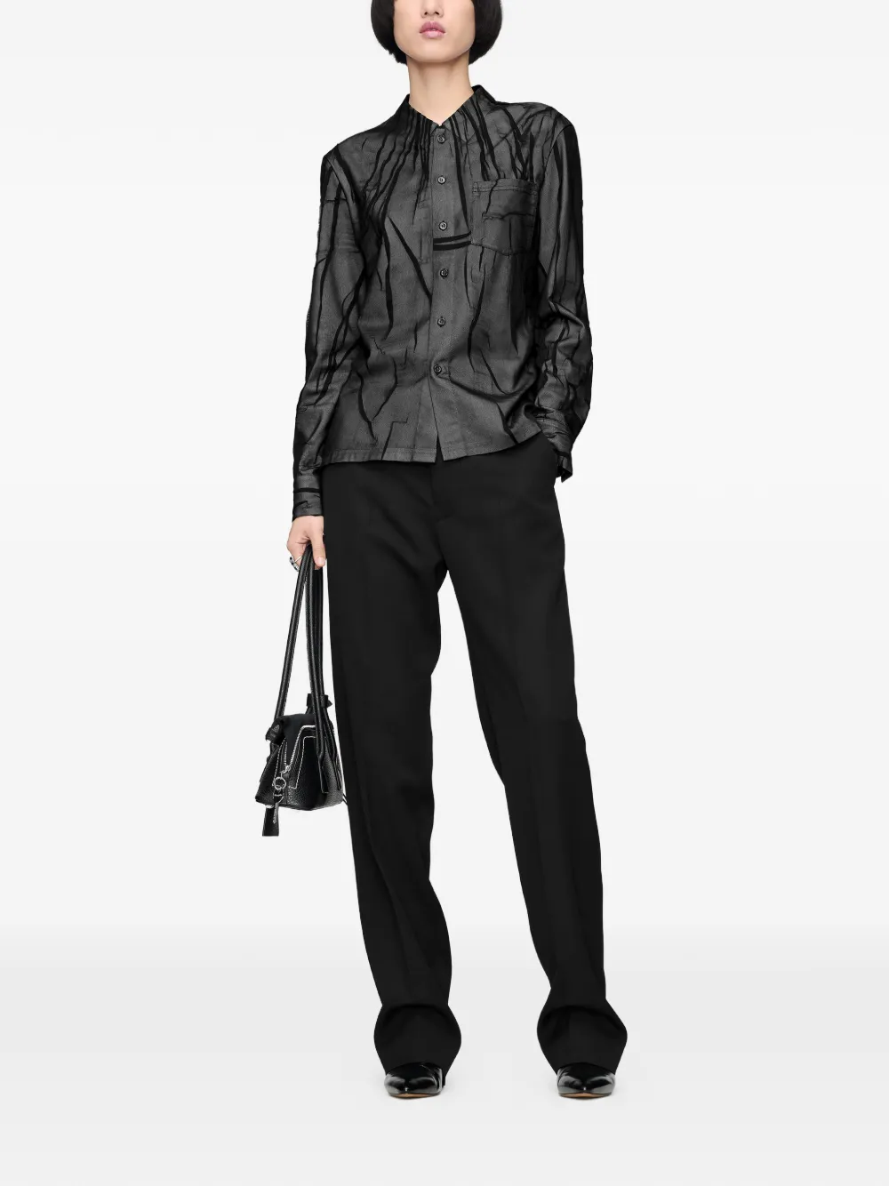Maison Margiela Gelaagde gekreukte blouse Zwart