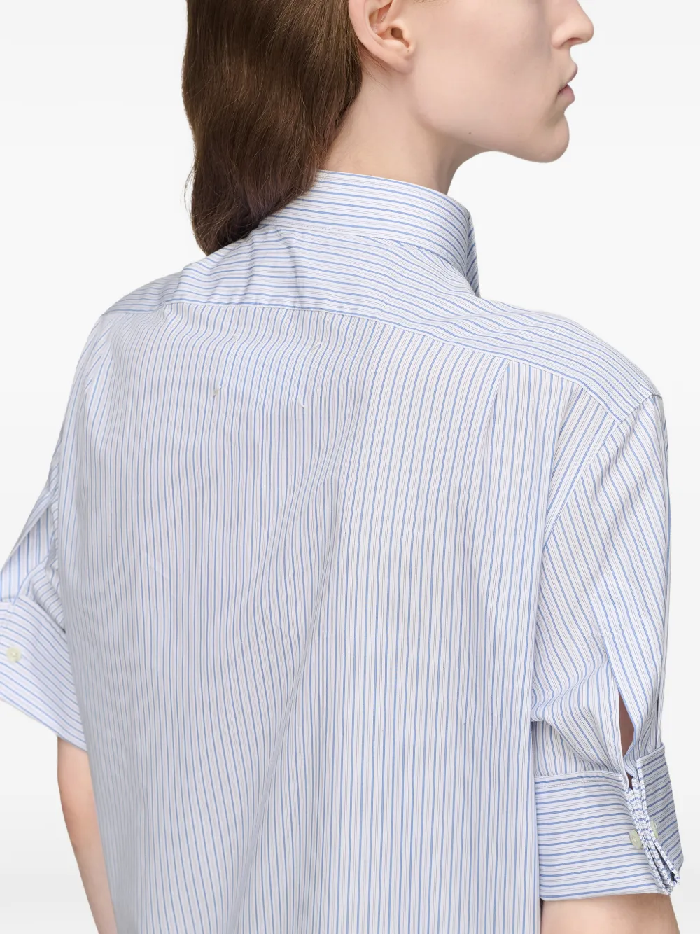 Maison Margiela vertical-stripe short-sleeve Shirt | Blue