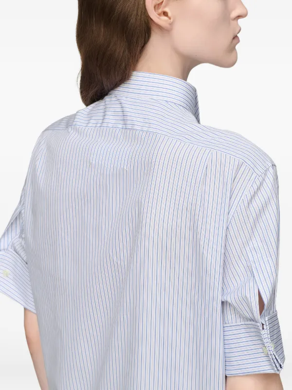 Maison Margiela vertical-stripe short-sleeve Shirt | Blue