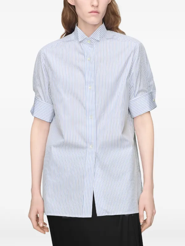 Maison Margiela vertical-stripe short-sleeve Shirt | Blue
