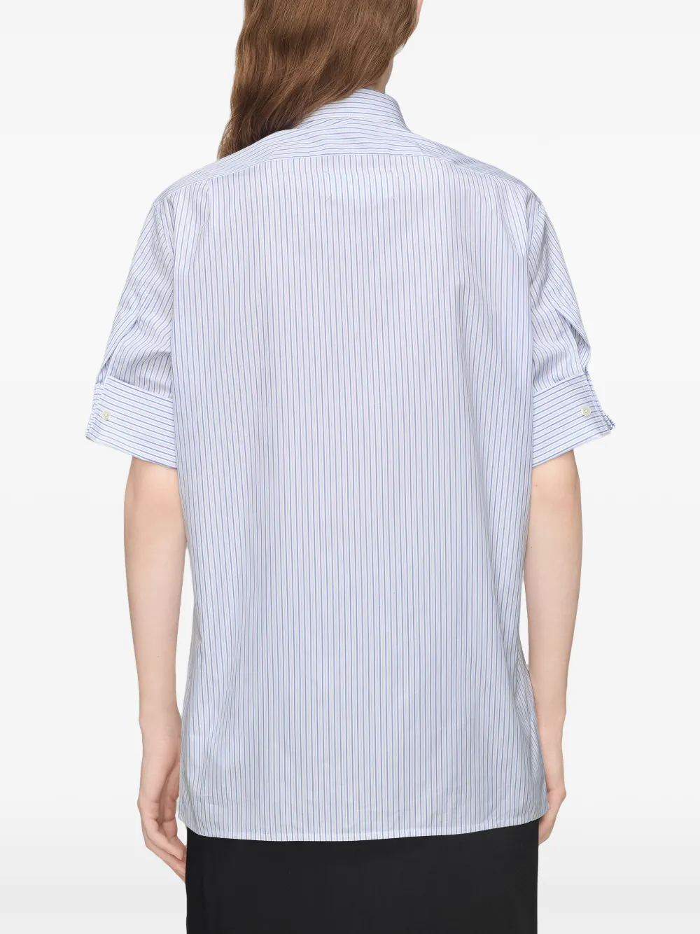Maison Margiela Gestreept shirt met vleugelkraag Blauw