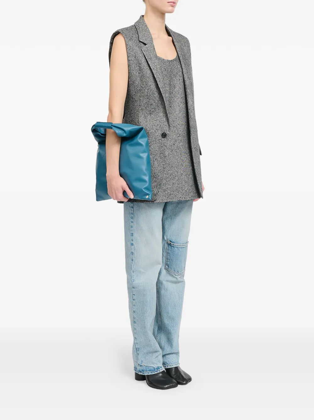MM6 Maison Margiela Japanese triangelvormige shopper Blauw