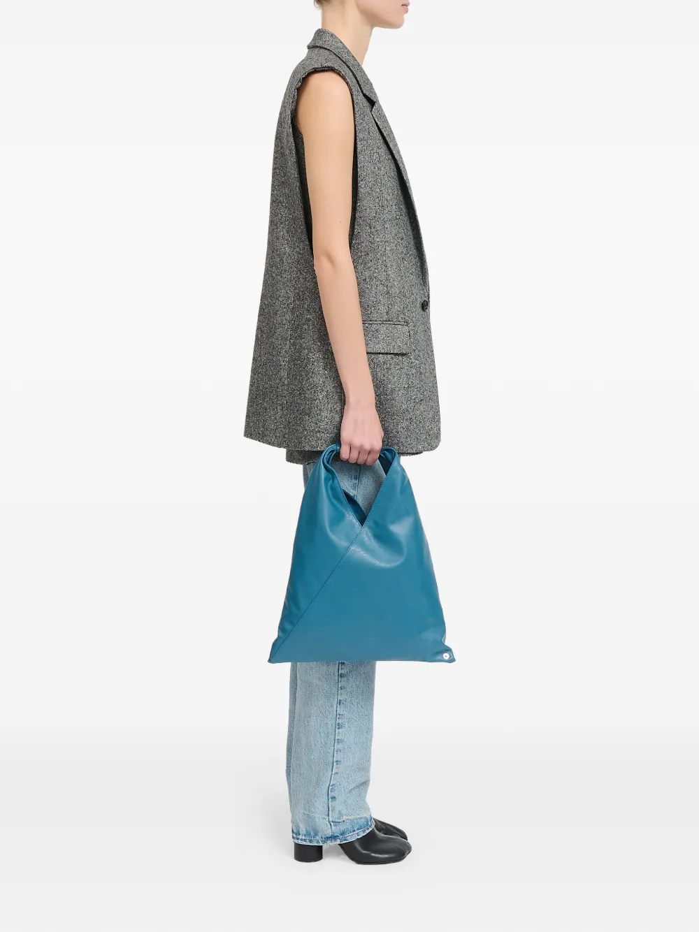 MM6 Maison Margiela Japanese triangelvormige shopper Blauw