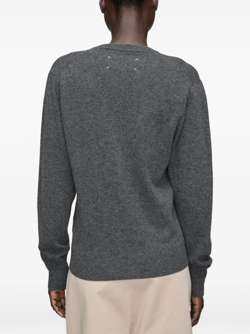 Maison Margiela Gesmockte trui met V-hals Grijs