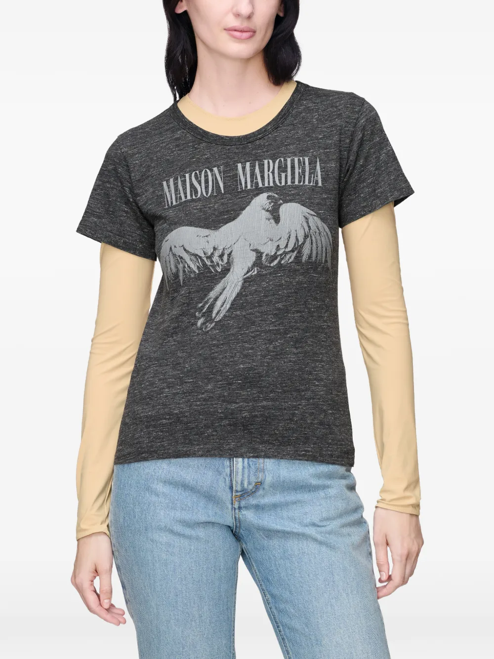 Maison Margiela T-shirt met vogelpatroon Grijs