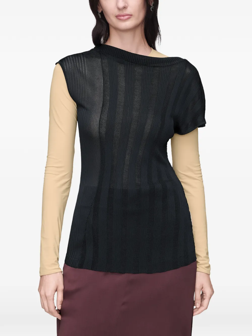 Maison Margiela T-shirt a coste - Nero