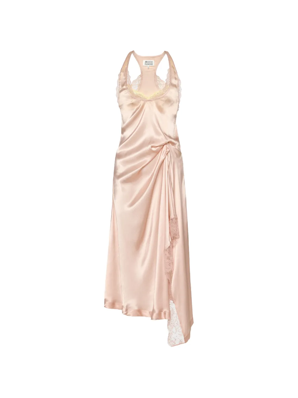Maison Margiela Abito midi asimmetrico con rifinitura in pizzo - Rosa