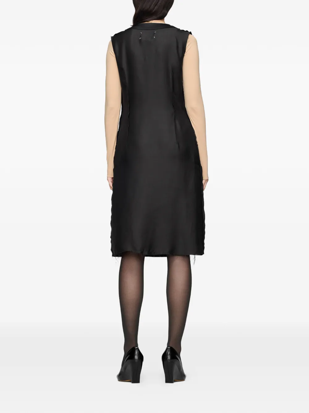 Maison Margiela Anonymity of the Lining midi-jurk met V-hals Zwart
