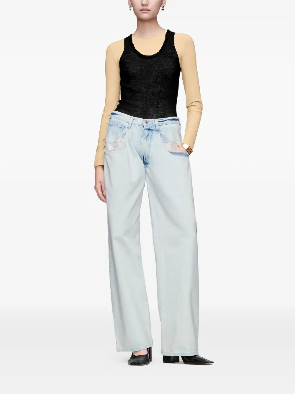 Maison Margiela Memory gebleekte jeans Blauw
