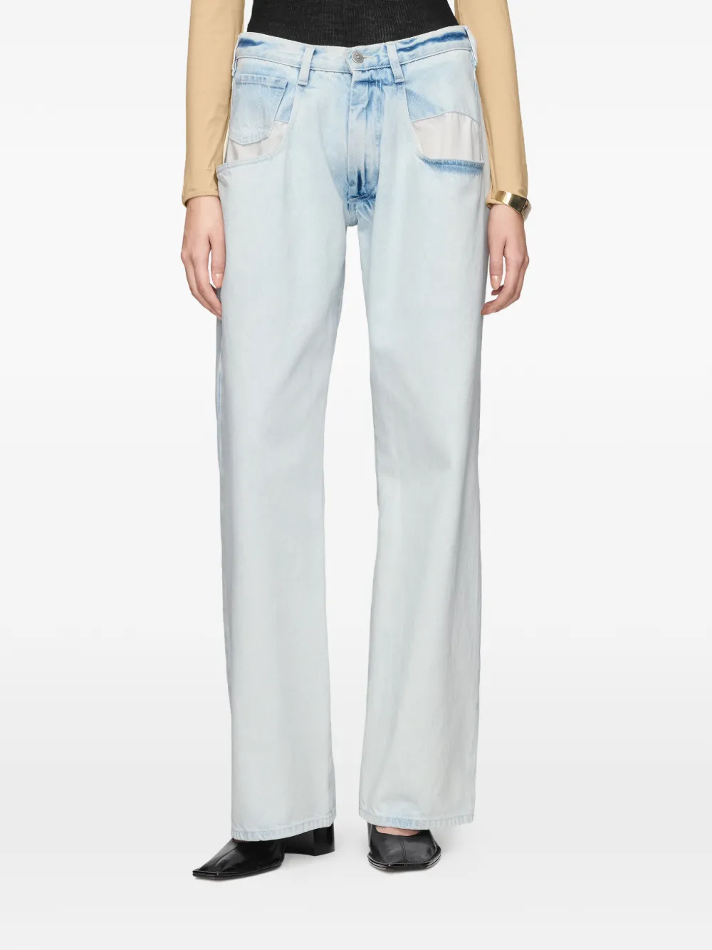 Maison Margiela Memory gebleekte jeans Blauw