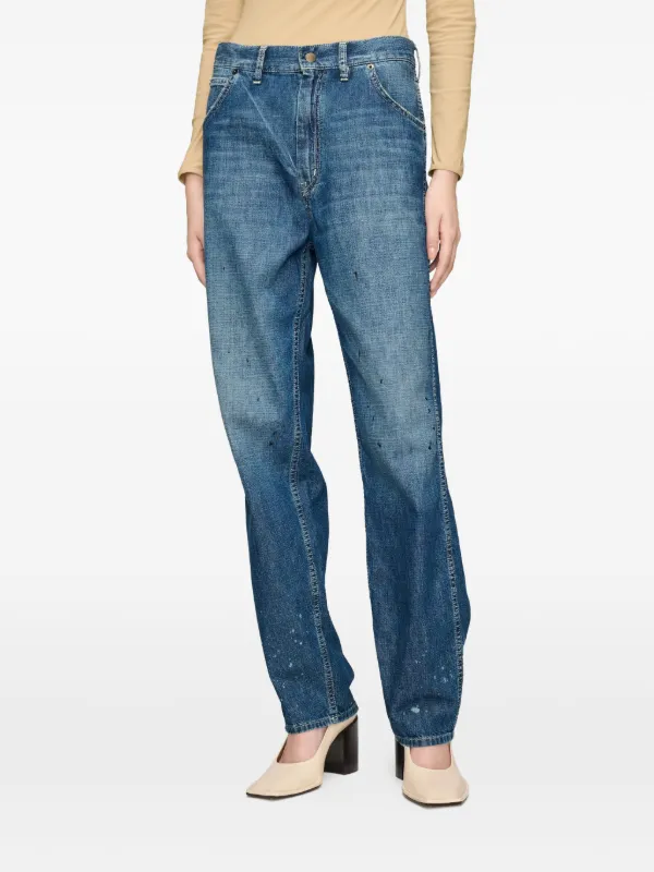 763　Maison Margiela Maison Margiela paint-splatter straight-leg Jeans | Blue | FARFETCH