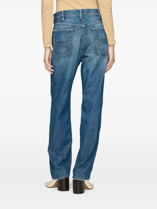 763　Maison Margiela Maison Margiela paint-splatter straight-leg Jeans | Blue | FARFETCH