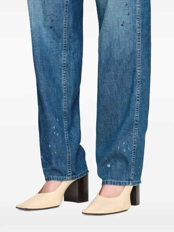 Maison Margiela paint-splatter straight-leg Jeans | Blue | FARFETCH