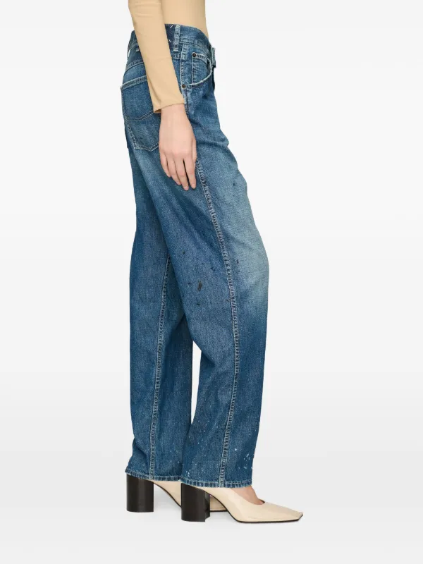 Maison Margiela paint-splatter straight-leg Jeans | Blue | FARFETCH