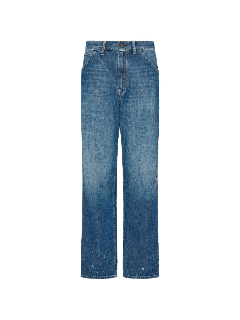 Maison Margiela Jeans dritti con effetto vernice - Blu