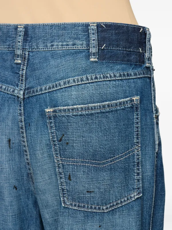 Maison Margiela paint-splatter straight-leg Jeans | Blue | FARFETCH