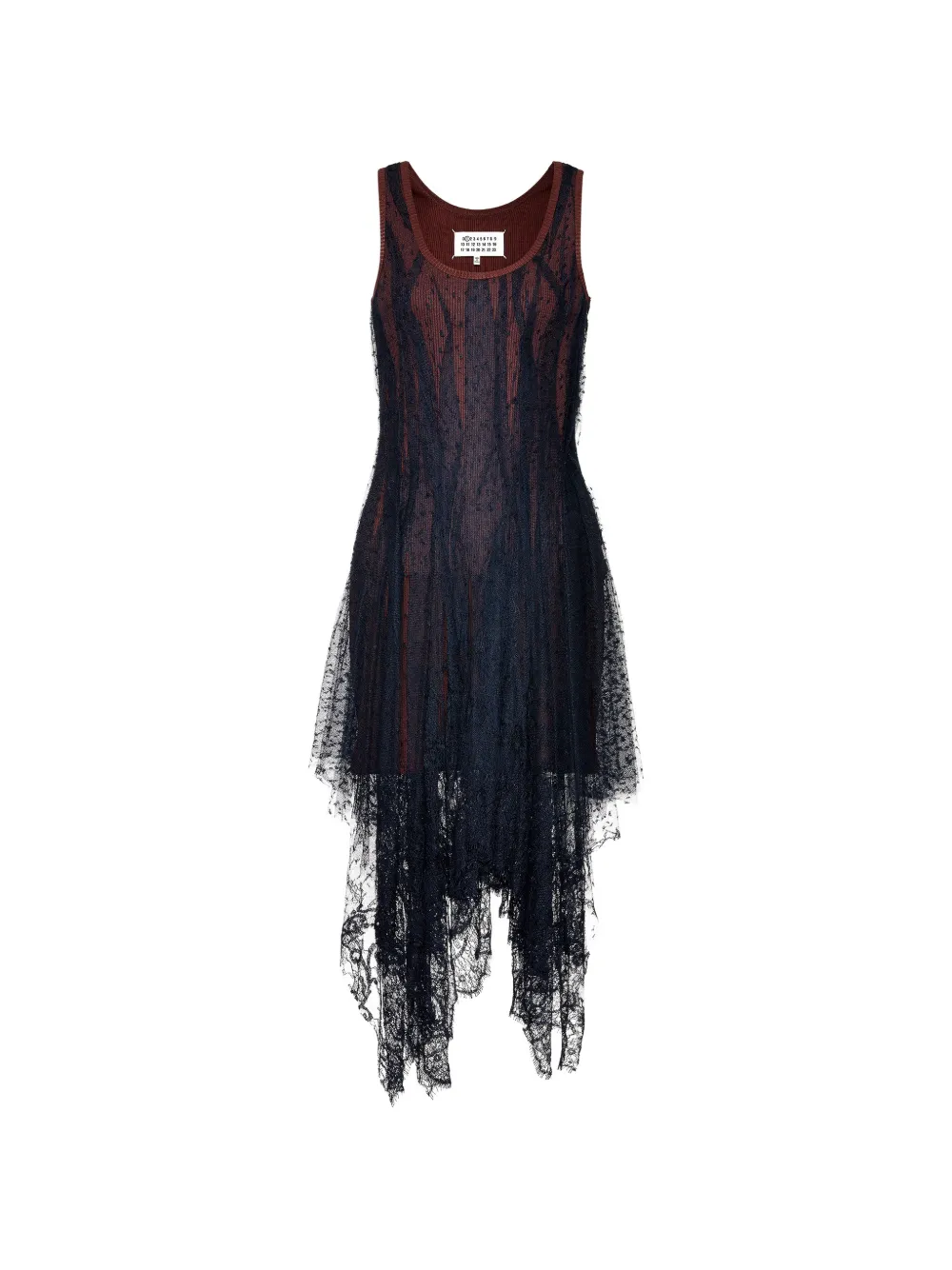 Maison Margiela Abito con strato in pizzo - Blu