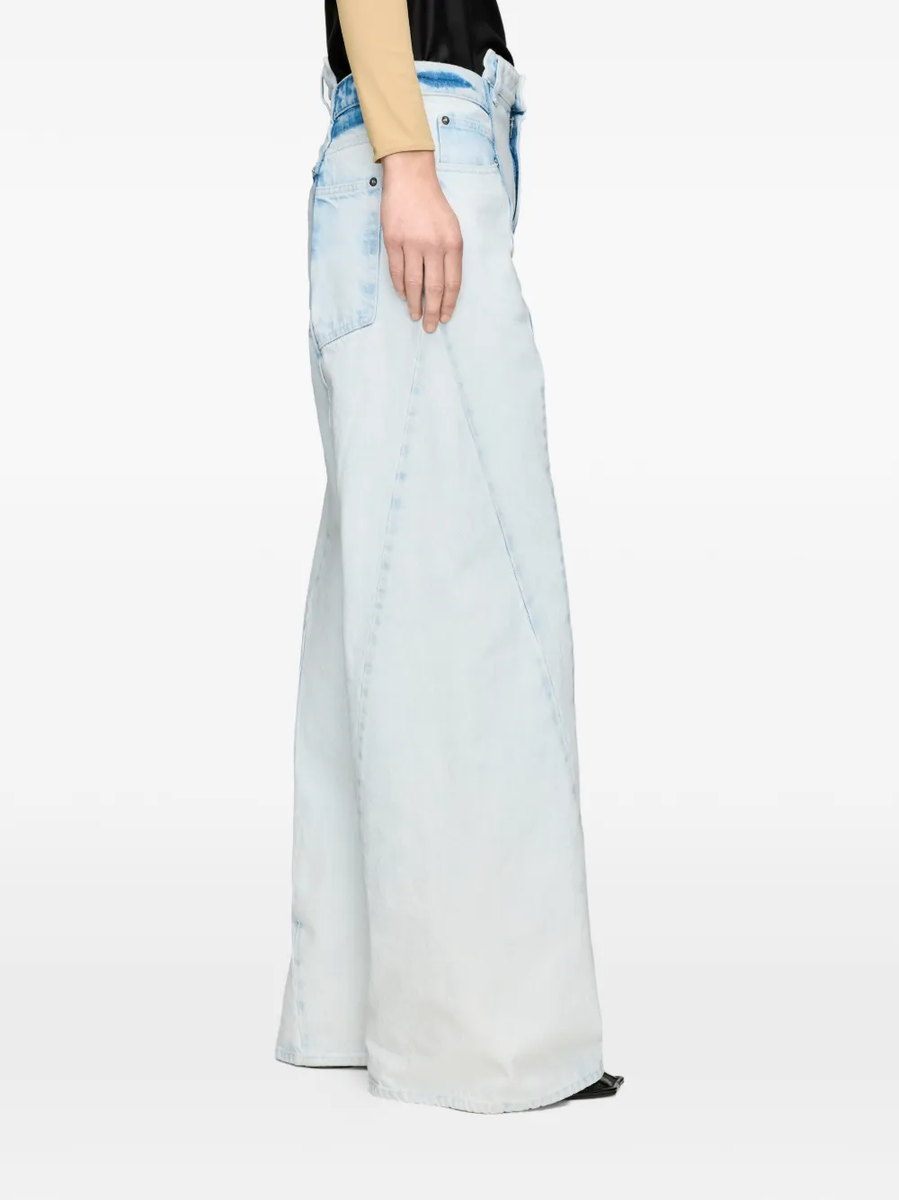 Maison Margiela Spliced jeans met gewelfde zoom Blauw