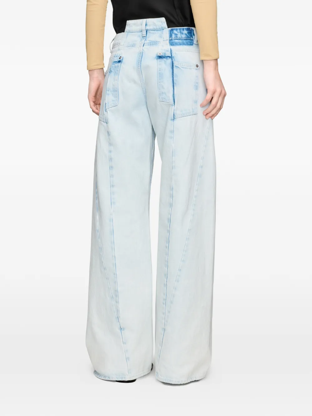 Maison Margiela Spliced jeans met gewelfde zoom Blauw