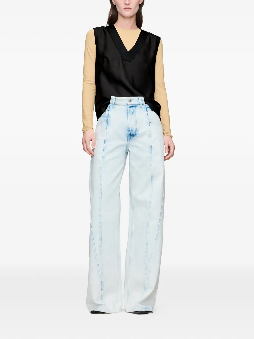 Maison Margiela Spliced jeans met gewelfde zoom Blauw