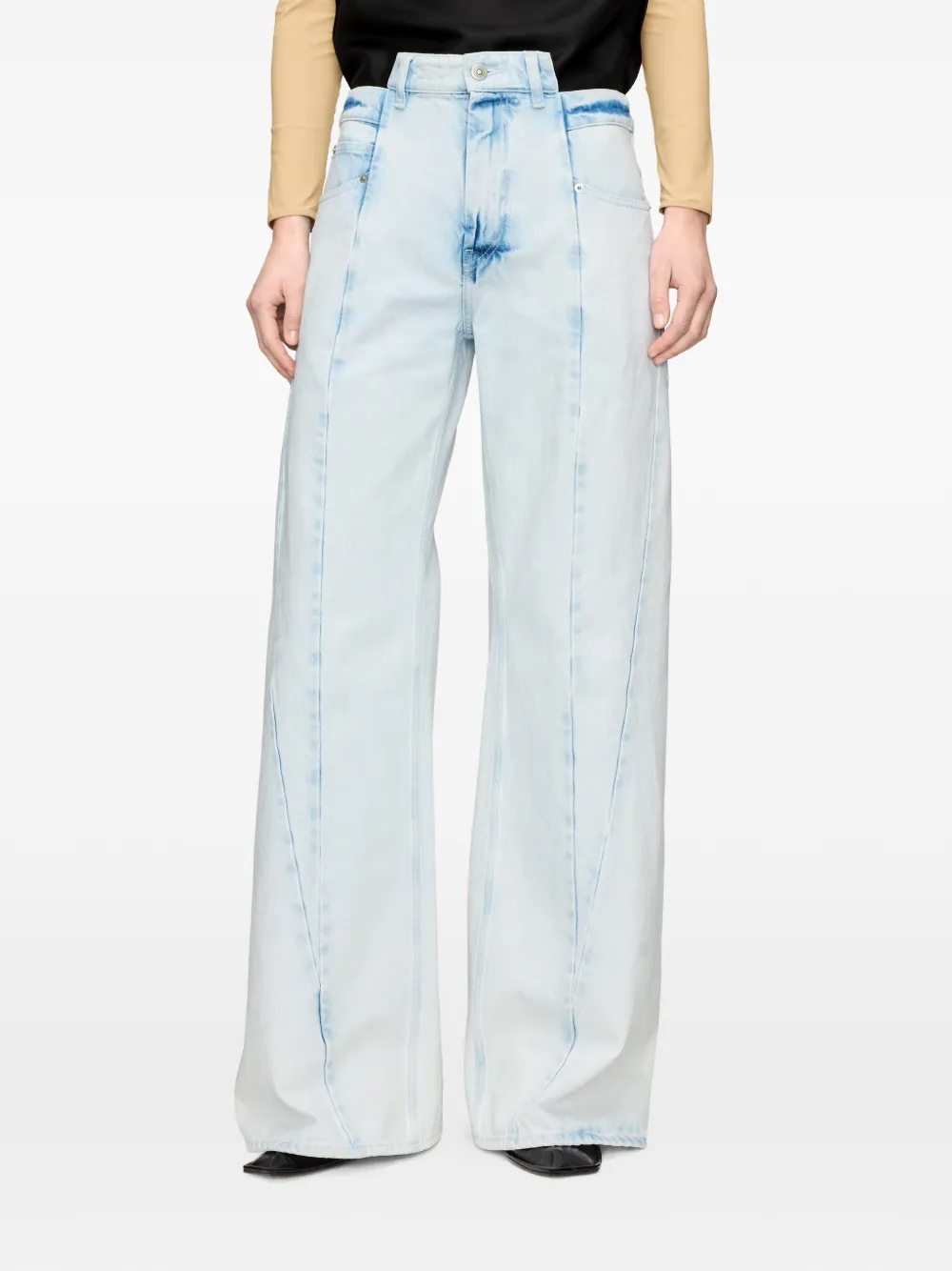 Maison Margiela Spliced jeans met gewelfde zoom Blauw