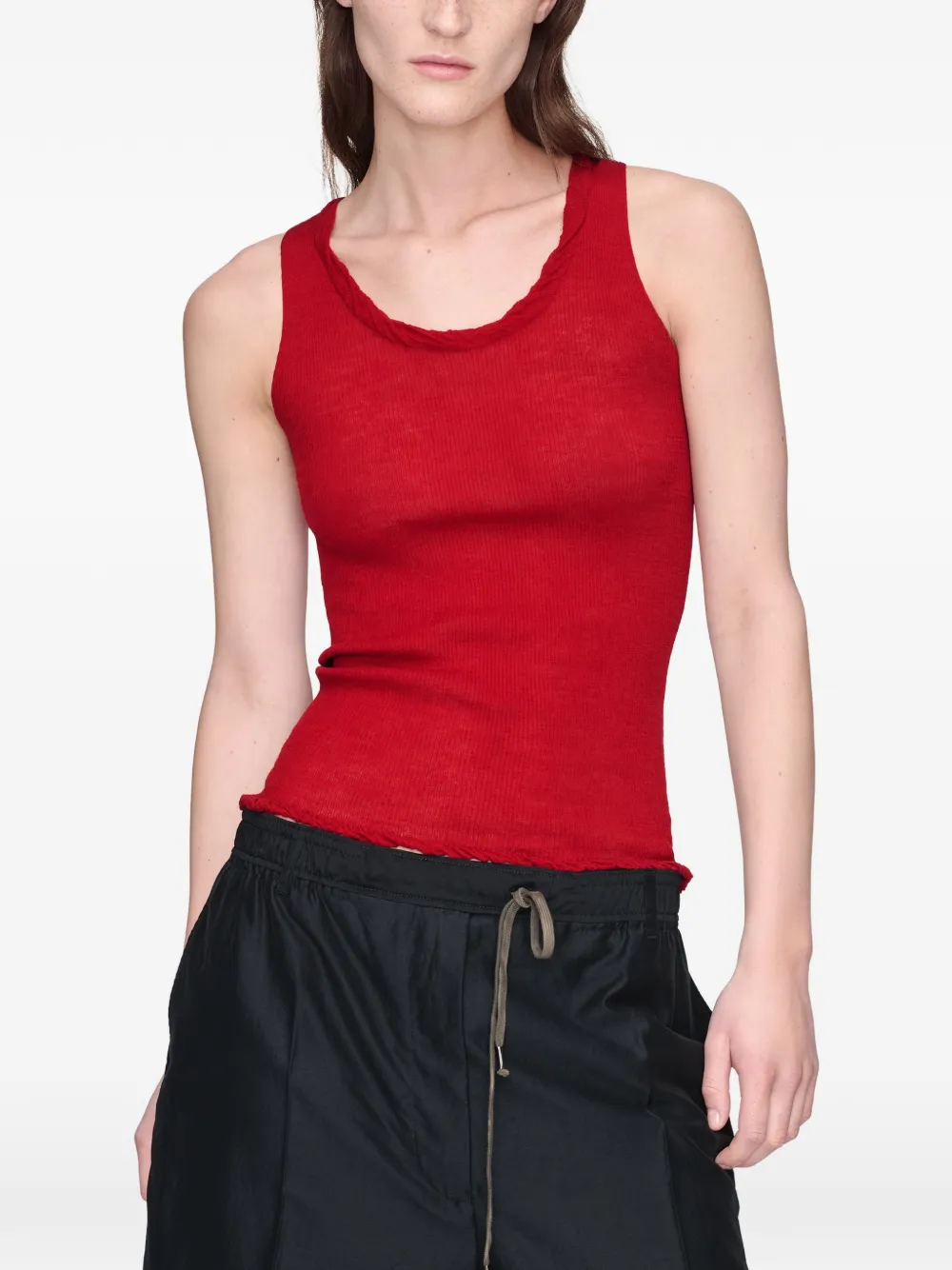 Maison Margiela Gebreide spencer met gedraaide hals Rood