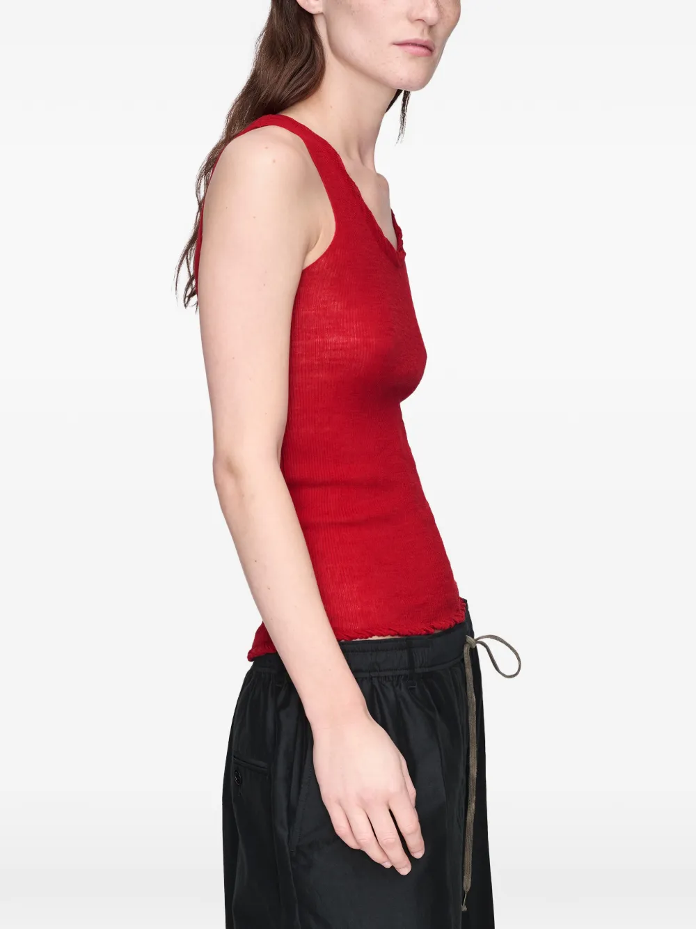 Maison Margiela Gebreide spencer met gedraaide hals Rood