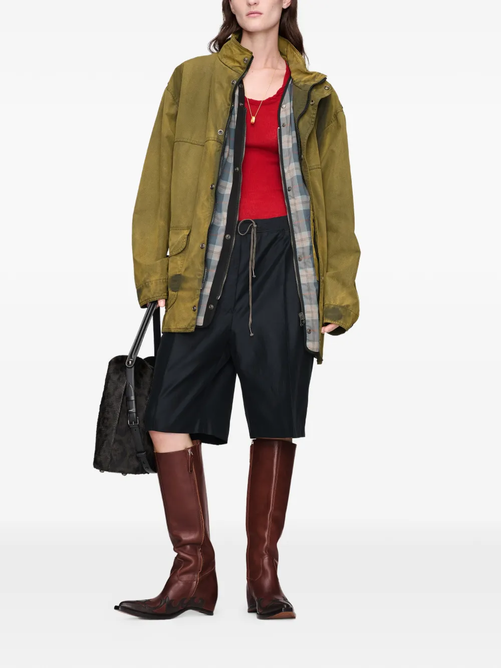 Maison Margiela Gebreide spencer met gedraaide hals Rood