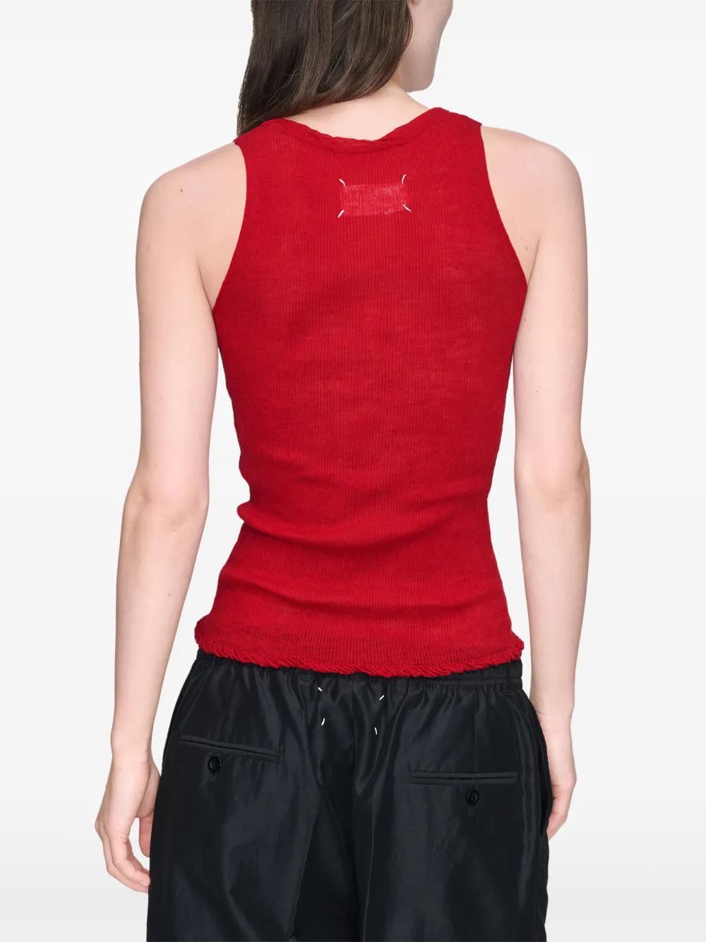 Maison Margiela Gebreide spencer met gedraaide hals Rood