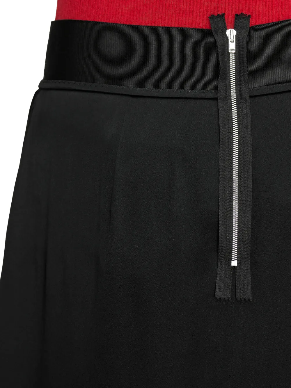 Maison Margiela Zijde-satijnen midi-rok met verwassen effect Zwart