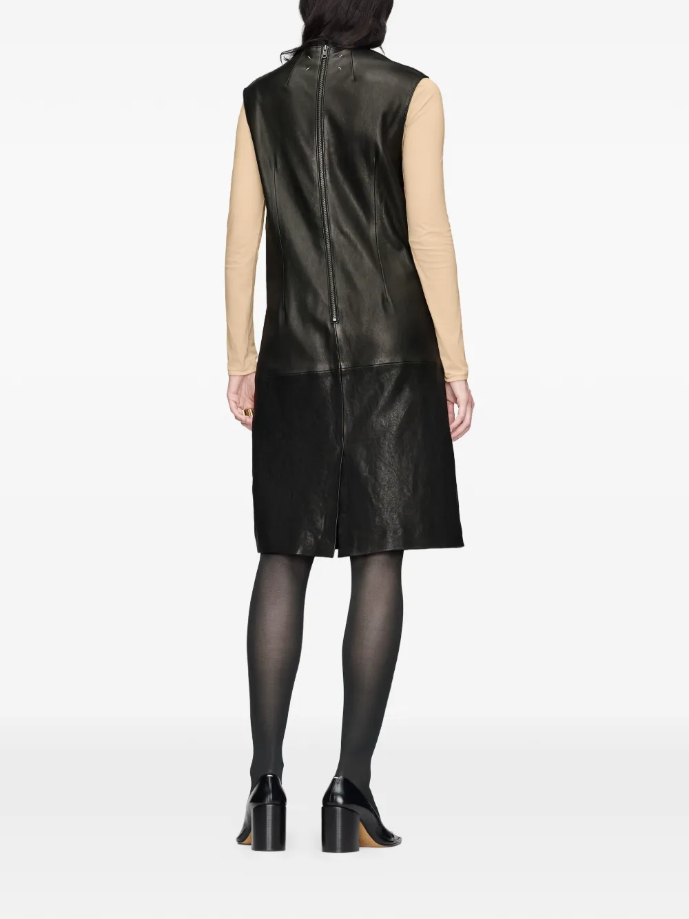 Maison Margiela Mdi-jurk met patchwork Zwart