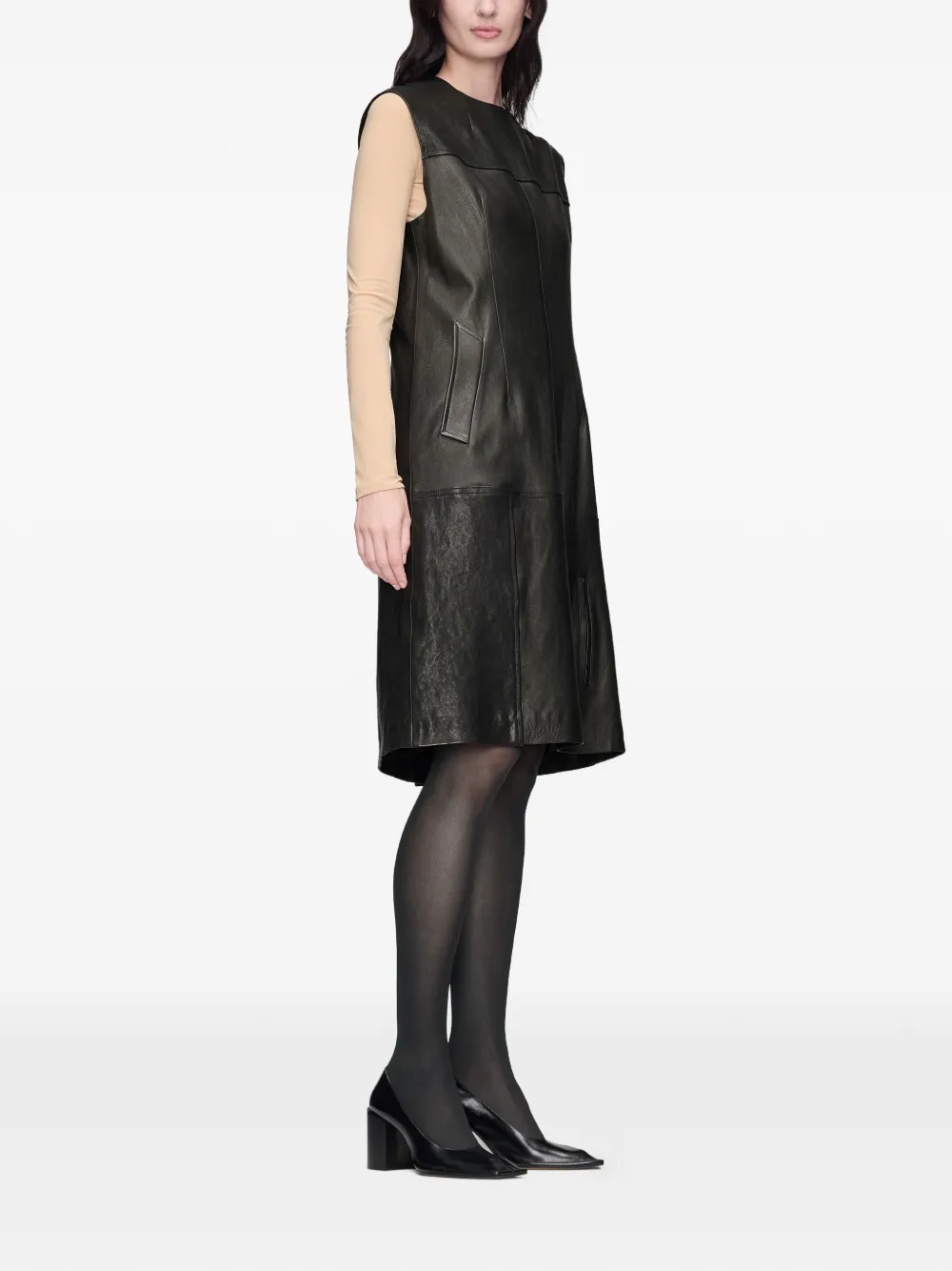 Maison Margiela Mdi-jurk met patchwork Zwart