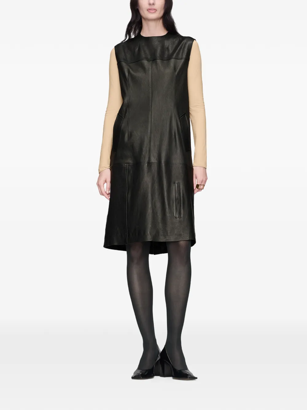 Maison Margiela Mdi-jurk met patchwork Zwart