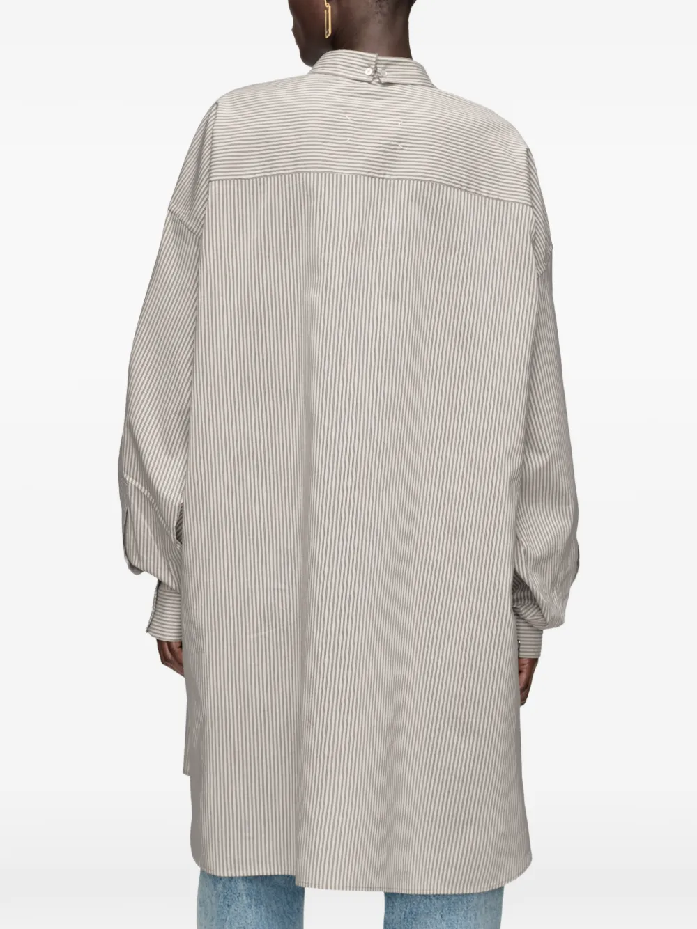 Maison Margiela blouse met gevouwen kraag en krijtstreep Bruin