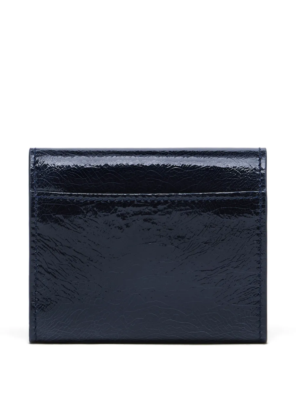 Maison Margiela Leren portemonnee met vier stiksels en gebarsten effect Blauw