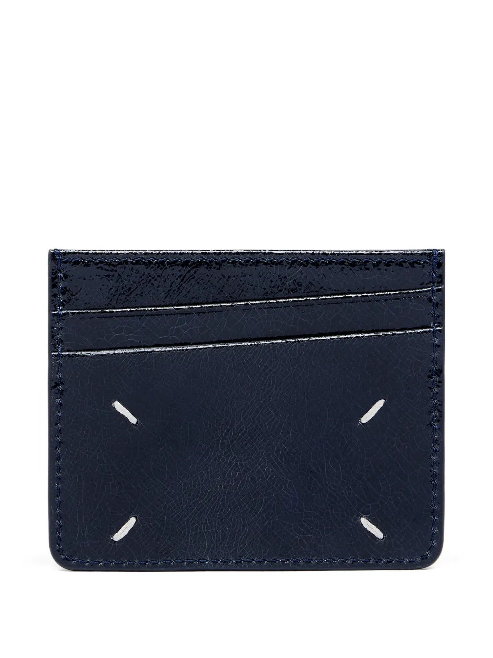 Maison Margiela Four Stitches pasjeshouder van gebarsten leer Blauw