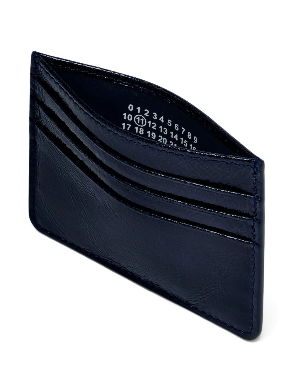 Maison Margiela Four Stitches pasjeshouder van gebarsten leer Blauw